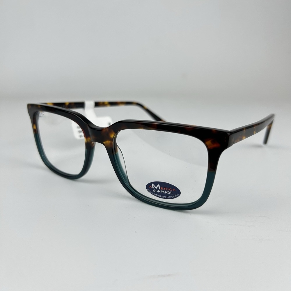 M America Vanburen Brown Green Tortoise Eyeglasses Frames 54-19-150 NWT‎